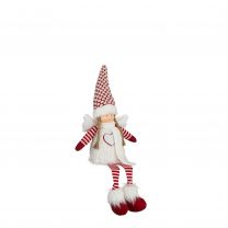 Figura božična punčka angel rdeč 67 cm, Edel.