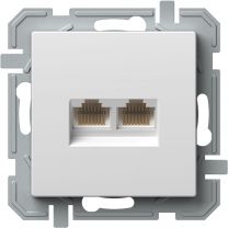 VTIČNICA CAT5e KS dvojna 2xRJ45 8/8 bela LOGIQ brez okvirja