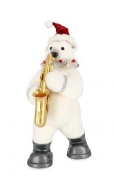 Figura stoječi medved Stevie s saksafonom 33x51 cm, Bizz.