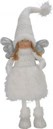 Figura božična punčka stoječa bela led 69 cm, Koo.