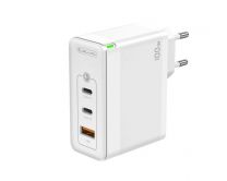 Hišni polnilec Jellico 220V Gun QC 100W vhod 1x USB A (22,5W) in 2x Type C (1x 65W + 1x 35W) + kabel Type C - Type C - Original (EU Blister) bel