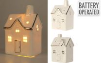 Hiška keramična, 12 cm, LED
