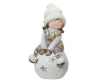 Figura božična punčka na krogli 45 cm, Kaem.