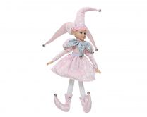 Figura božična škratka roza 60 cm, Kaem.