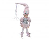 Figura božična škratek roza 50 cm, Kaem.