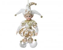 Figura božična škratek zlat 35 cm, Kaem.