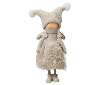 Figura božična punčka krem 46 cm, Kaem.