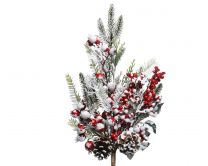 Veja božična zasnežena rdeče kroglice 30 cm, Kaem.