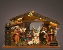 Jaslice okrasne z hlevčkom led 15 cm, set 11/1, Kaem.