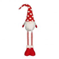 Figura božična palček rdečo/siv 62 cm, Edel.