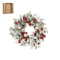 Venček božični belo/rdeč fi 30 cm, Edel.