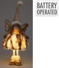 Figura božična punčka stoječa zlata led 50 cm, Koo.