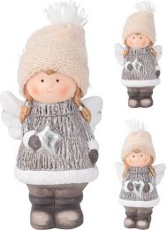 Figura božična angel punčka s srčkom 15 cm, Koo.