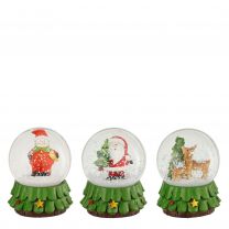Krogla snežna Xmas figurice zelene, 9x6,5cm
