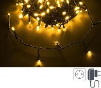Lučke 100 led toplo bela 5 mm, 8 funkcij utripanja s časovnikom, 4,95 m, IP44, Bizz.