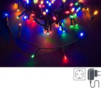 Lučke 100 led barvna 5 mm, 8 funkcij utripanja s časovnikom, 4,95 m, IP44, Bizz.