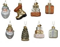 Okras novoletni steklene figura 8 cm, Kaem.