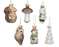 Okras novoletni steklena figura 7,5 cm, Kaem.