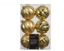 Bučke novoletne zlate sijaj/mat plastične fi 8 cm, set 6/1, Kaem.