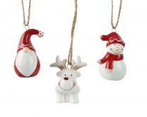 Figura božična božiček/snežak/jelenček 6,3 cm, Kaem.