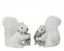 Okras novoletni veverička bela 15 cm, Kaem.