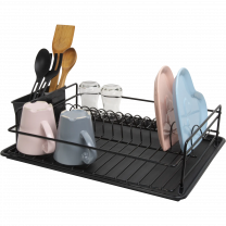 Odcejalnik posode, črn, 48x35cm
