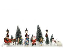 Dekoracija figurice božična vas 3 led, 6x15 cm,  Kaem.