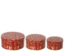 Škatla kovinska okrogla novoletna, 3 velikosti, 3/1