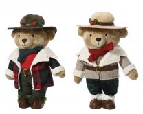 Figura božična medvedek s klobukom 31 cm, Kaem.
