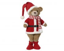 Figura božična medvedk božiček rdeč 51 cm, Kaem.