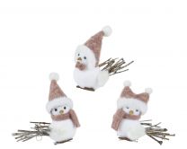 Figura ptiček bel s kapo in šalom 11 cm, Kaem.