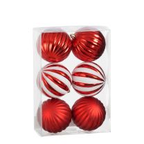 Bučke novoletne rdečo/bele plastične fi 10 cm, set 6/1, Edel.