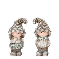 Figura punčka/fantek s kapico natur 15cm, Edel.