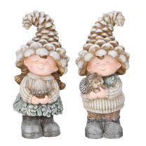 Figura punčka/fantek s kapico natur 44 cm, Edel.