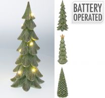 Drevesce božično zeleno z LED lučko, 29cm
