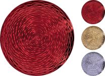 Krožnik dekorativni 40cm, rdeč/zlat/srebrn
