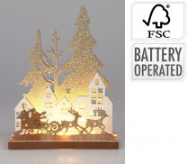 Okras namizni, lesen z LED lučko, 15cm, 2 motiva

