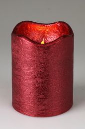 Sveča LED rdeča,7x 9cm, s časovnikom