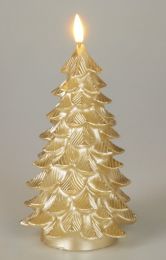 Sveča smreka LED, 17cm, zlata