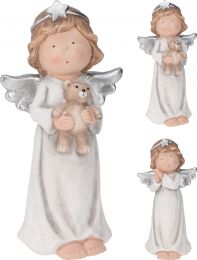 Figura božična angel srebrn 42 cm, Koo.