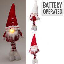 Figura božična palček rdečo/bel led 48 cm, Koop.
