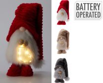 Figura božična palček rdeč/rjav/siv led 65 cm, Koop.