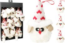 Figura božična sovica bela 15 cm, Koo.