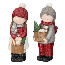 Figura božična fantek/punčka s smrečico 44 cm, Edel.