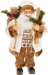 Figura božična božiček rjav s smučkami 60 cm, Koo.