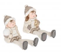 Figura punčka/fantek Dorotea bež sedeča 10 cm, Bizz.