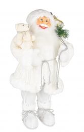 Figura božiček bel z medvedkom 60 cm, Bizz.
