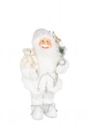 Figura božiček bel z medvedkom 40 cm, Bizz.