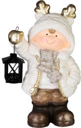 Figura božična fantek z lanetrno 42 cm, Slov.