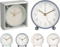 Ura budilka okrogla (bela,siva, krem) 
